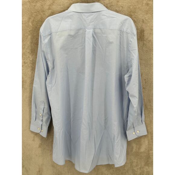 Stafford Shirt Mens 17 Blue Regular Fit Button Up Long Sleeve‎ Dress Performance - Picture 2 of 10